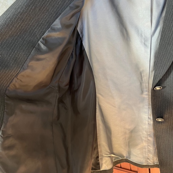 NWT Tahari Arthur S Levine Charcoal Pinstripe Double Button Suit Jacket Size 18 - Picture 7 of 12